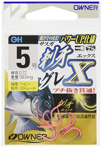 5号-/5号/- ・Style:5号 ・パッケージ個数:1 ・形態：バラ ・号数：5号 ・魚種：グレ ・磯際に潜む警戒心の強い尾長・口太の繊細なウキアタリにも、「刺牙ポイント」と「ストレート先」により