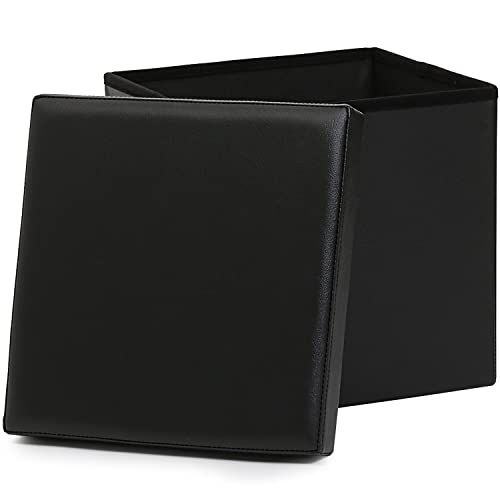 B 収納スツール ブラック レザー調ブラック/奥行き 38cm × 幅 38cm x 高さ 38cm/310-25 ・Style:B 収納スツール ブラック レザー調 ・パッケージ個数:1 ・【商品仕