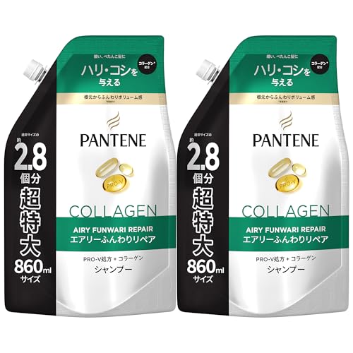 グリーン/300ミリリットル/- ・Pattern Name:ふんわりケア ・パンテーン エアリーふんわりリペア シャンプー 詰め替え 超特大 860m Lｘ2 根元からふんわりボリューム感 ・年齢を