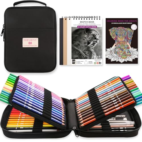 72 色/80 Count Pack of 1/HF-CPT80-NY ・Color:72 色 ・パッケージ個数:1 ・大人向け色鉛筆コンプリートセット 80色鉛筆セットには、ソフトコア色鉛筆72本、