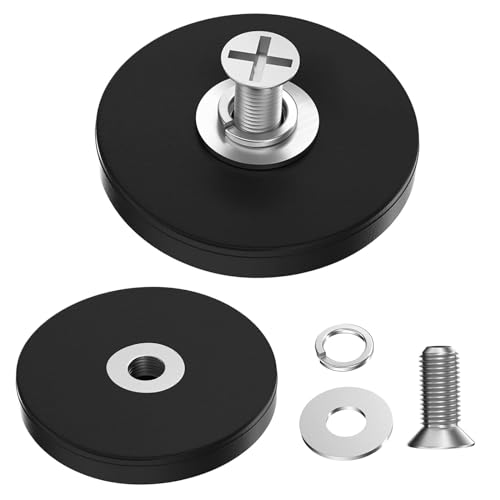 カジュアルブラック/D43x6mm-M4 2個/- ・Size:D43x6mm-M4 2個 ・強力磁力ネオジム磁石の直径43mm、厚さ6mm、ネジ径M4、円形ベースの下に6個 N52強力磁石があり、垂