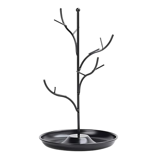 ブラック/-/- ・Color:ブラック ・商品仕様:材質:アイアン、サイズ：土台直径14cm*土台高1.5cm*全長24cm、ツリー型のデザインはアクセサリーをすぐに見つけることができます。 ・お洒