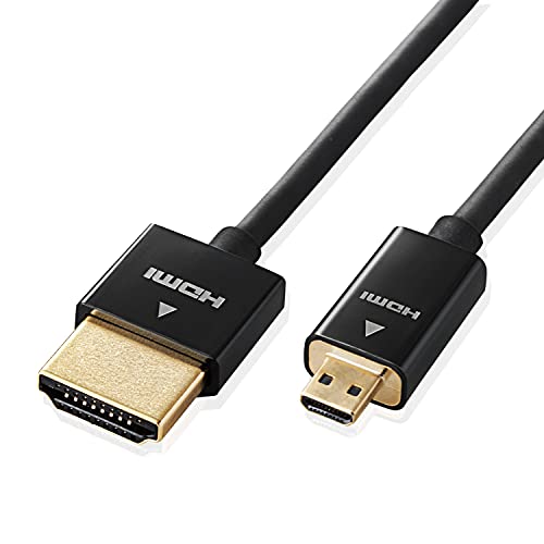 micro HDMI (スリム)ブラック/1.5m/DH-HD14SSU15BK ・Size:1.5m Style:micro HDMI (スリム) ・パッケージ個数:1 ・ケーブル直径約3.2mmで