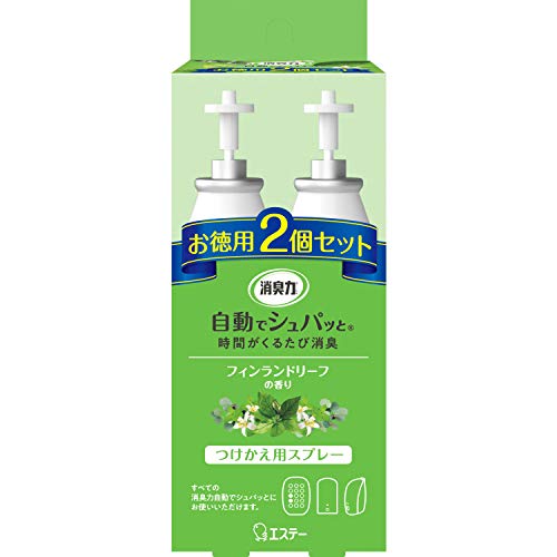 グリーン/2個/- ・Flavor Name:フィンランドリーフSize:2個 ・パッケージ個数:1 ・【電池式 自動 消臭スプレー】時間が来るたびシュパッと消臭いつでもフレッシュな空間がつづきます。