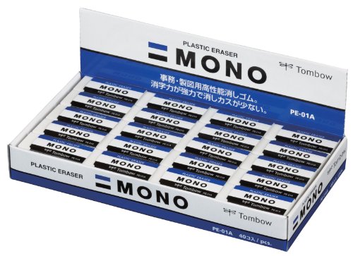 60サイズ40個モノPE01 40個/-/PE-01A-40P ・パッケージ個数:1 ・MONO消しゴム1969年誕生の高品質で信頼のブランドの消しゴム／青白黒のストライプのデザイン ・特長優れた消字