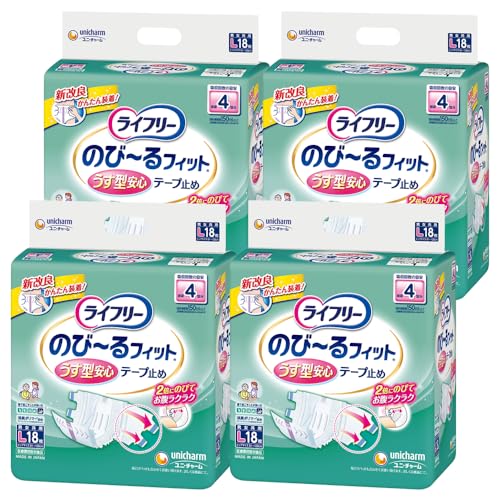 テープ式-/18枚×4パック/- ・Flavor Name:ケース販売Size:18枚×4パック ・パッケージ個数:1 ・体にあわせてピタッとフィットし、座ってもお腹ラクラク。 ・「すっきり股下フィッ