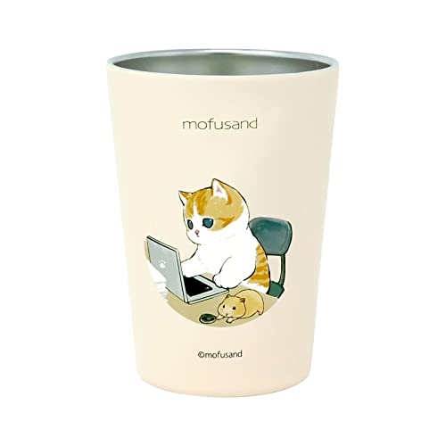 在宅ワークにゃんベージュ/Mサイズ/53-2030 ・パッケージ個数:1 ・本体サイズ／φ86mm×122mm 本体重量／約170g ・素材・材質？本体／ステンレス鋼 ・保温効果: 46度以上(1時間