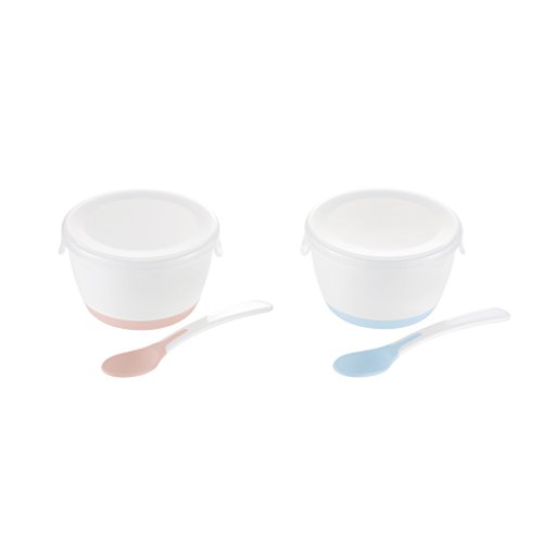 ピンク & ブルー/1個 (x 1)/- ・Color:ピンク & ブルー ・パッケージ個数:1 ・[本体サイズ] カップ：φ8×5(cm)、やわらかスプーン：12×2.5×1(cm)